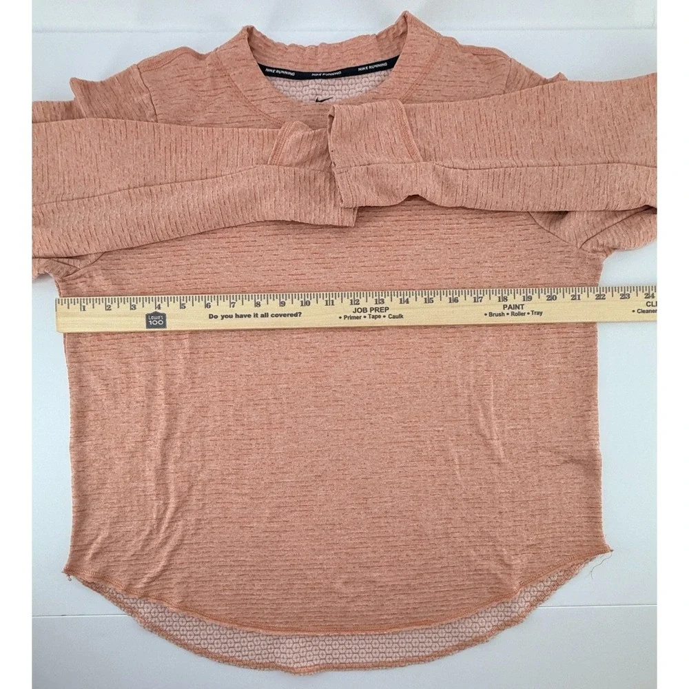 Nike Running Dri Fit Pullover Womens Large Peach Athletic Sweatshirt Workout Top